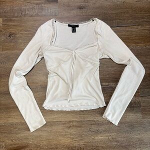 cute forever21 laced Long Sleeve Crop Top Shirt